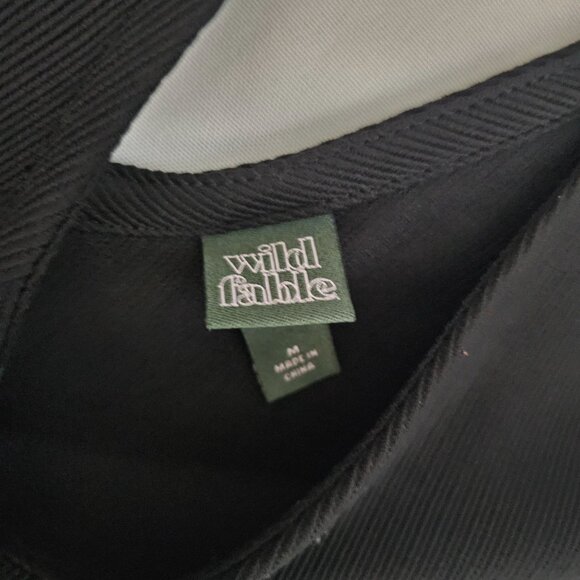 Wild Fable Classic Black Ribbed Stretchy V-Neck Bodycon Mini Dress Women's M - Picture 4 of 11